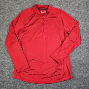Under Armour MK 1 Fitted 1/4 Zip Tech Pullover Mens XL Running Red Training